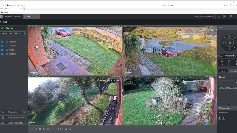 Videoüberwachung Desktopansicht